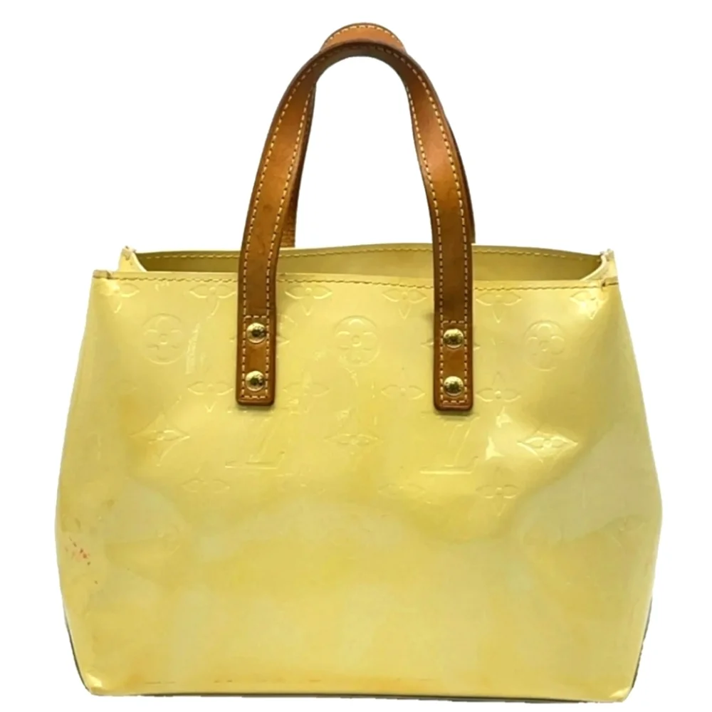 Authentic Louis Vuitton Vernis Yellow Reade PM Hand Bag with LV luggage tag - Picture 2 of 16